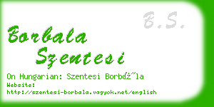 borbala szentesi business card